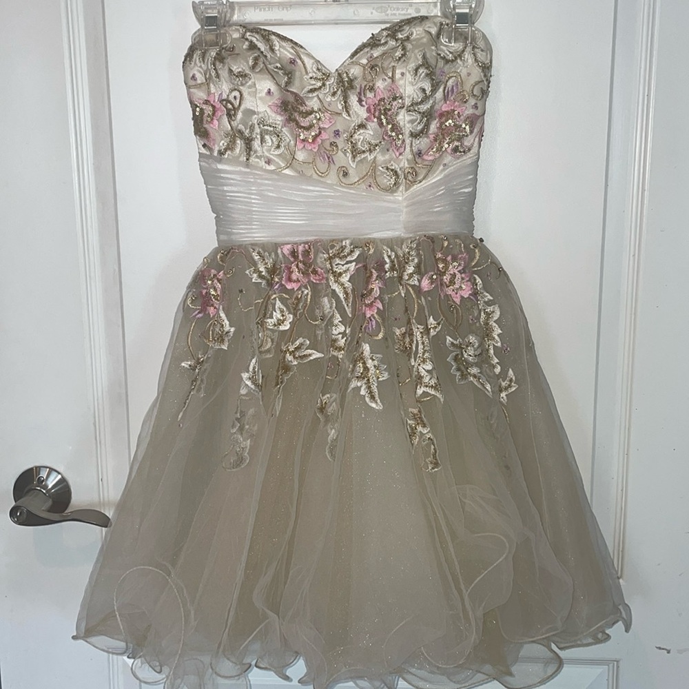Sherri Hill short strapless dress